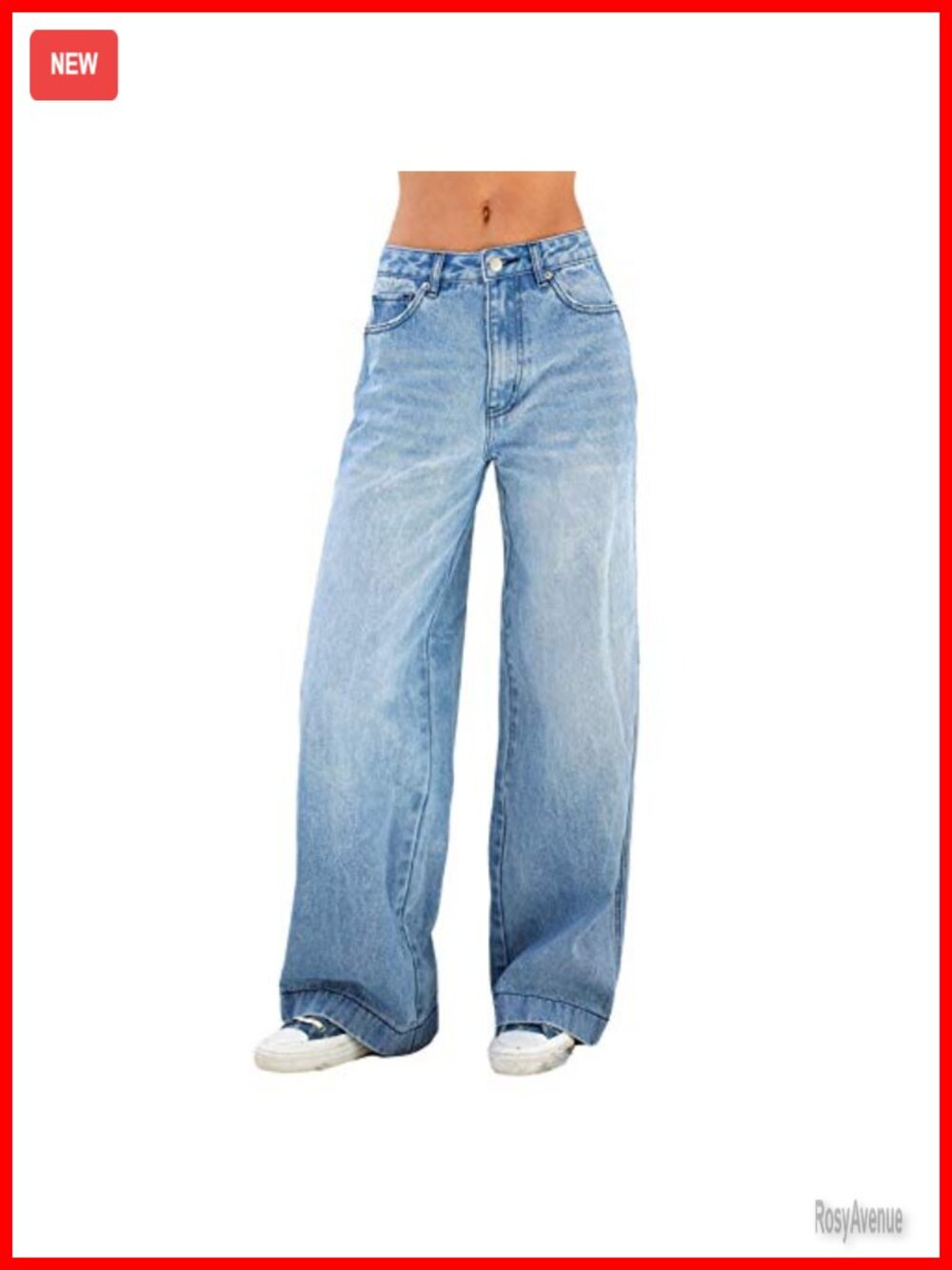 Covvoliy Women's Wide Leg Boyfriend Jeans Low Rise Baggy Casual Denim Pants
